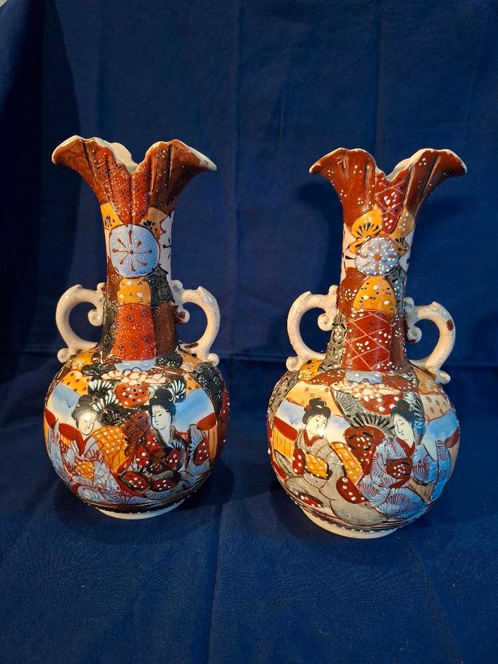 2 Japanse dubbele tuit vaasjes, Antiek en Kunst, Antiek | Keramiek en Aardewerk, Ophalen of Verzenden