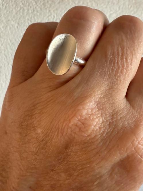 M103/GHA Zweden Zilveren Modernist Kuip Ring 17 3/4, Sieraden, Tassen en Uiterlijk, Ringen, Gebruikt, Dame, 17 tot 18, Zilver