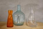 2x glazen schenkkan en wijnfles, Antiek en Kunst, Ophalen of Verzenden