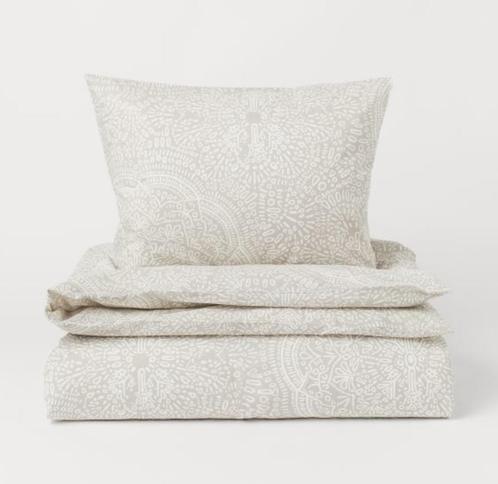 H&M beige dekbedset dekbedovertrek eenpersoons 140x220 cm, Huis en Inrichting, Slaapkamer | Beddengoed, Nieuw, Deken of Dekbed