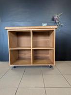 Houten kastje op wielen met 4 schappen, Ophalen, Met plank(en), Gebruikt, 50 tot 100 cm