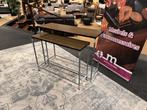 Sidetable metaal 2-delig €189,- Glans Bruin Direct leverbaar, Ophalen, 50 tot 100 cm, #Sidetable#2-Delig#Metaal#Bruin#Salontafels