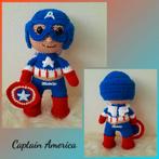 Nieuwe zelfgehaakte knuffels. Captain america., Nieuw, Ophalen of Verzenden, Beeldje of Figuurtje