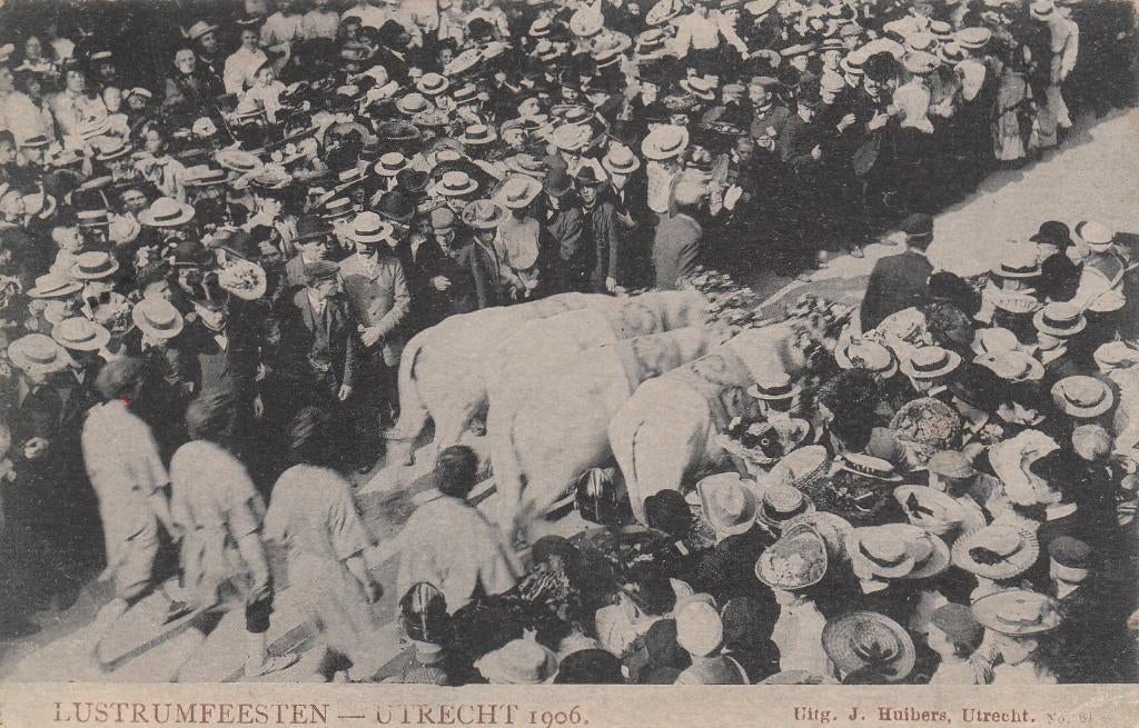 P657 oude ansichtkaart utrecht lustrumfeesten 1906 romeinen, Verzamelen, Ansichtkaarten | Themakaarten, Ophalen of Verzenden, Voor 1920