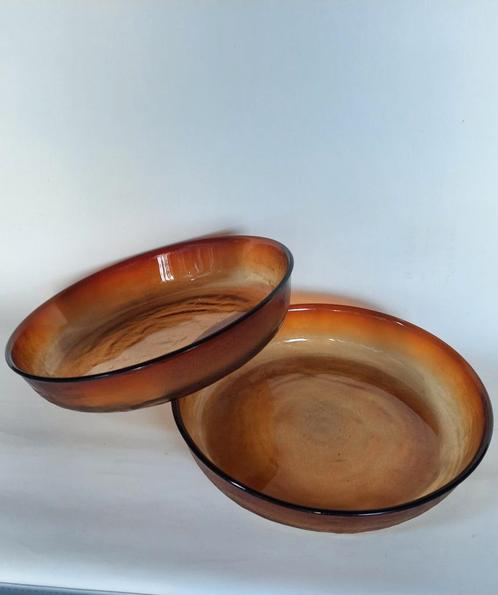 Amberkleurige Arcoroc schalen jrn 60/70,lees de beschrijving, Huis en Inrichting, Woonaccessoires | Schalen en Manden, Zo goed als nieuw
