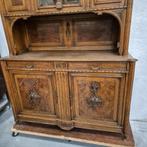 Hoge antieke buffetkast, 2 delen, 235hx150br, Ophalen