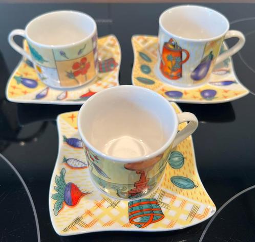 4  kop en schotels Kön.Manufaktur Altenkirchen Bavaria., Huis en Inrichting, Keuken | Servies, Zo goed als nieuw, Kop(pen) en/of Schotel(s)