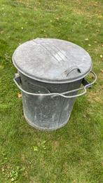 Mooie oude zinken vuilnisemmer prullenbak, Ophalen, Gebruikt, Overige materialen, Minder dan 50 cm