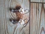 Zoetwater parel + kristal kralen oorbellen, Met kristal, Overige materialen, Hangers, Wit