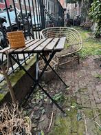 Twee IKEA bistro tuintafels - compact en handig!, Tuin en Terras, Ophalen, Gebruikt, Vierkant, Hout