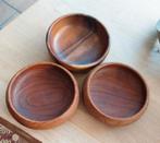 vintage houten schaaltjes, Ophalen, Gebruikt, Rond, Hout