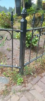 Hekwerk donker groen gepoedercoat. 5x hekwerk en 5x palen., Ophalen, Zo goed als nieuw, IJzer, Sierhekwerk