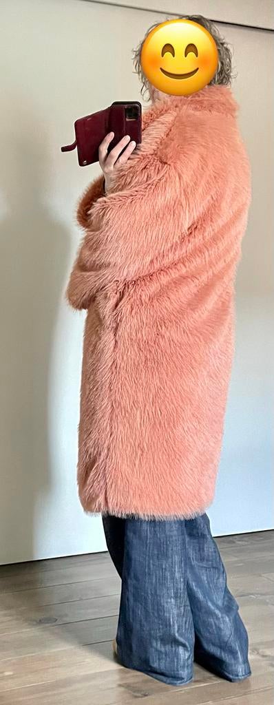 Fake Fur halflange bontjas, zalm kleurig, Ydence, mt M, Kleding | Dames, Jassen | Winter, Ophalen of Verzenden, Nieuw, Maat 38/40 (M)