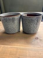 2x Bloempot Calma es15 - Blauw, Tuin en Terras, Bloempotten, Rond, Ophalen of Verzenden, Aardewerk, Binnen