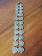 VINTAGE ZILVEREN ARMBAND GEMAAKT VAN 22 ZILVEREN 5 CENTEN., Sieraden, Tassen en Uiterlijk, Antieke sieraden, Verzenden, Zilver