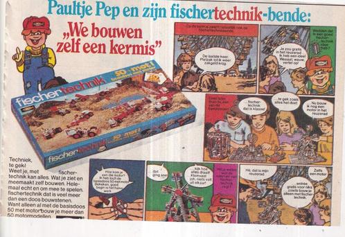 Retro reclame 1977 Fischer Technik Paultje Pep kermis, Verzamelen, Retro, Overige typen, Ophalen of Verzenden