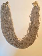 Vintage ketting van roze gouden zaadkralen *Nous Deux*, Ophalen of Verzenden, Gebruikt, Roze, Overige materialen