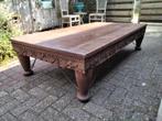 Teakhouten Indiase grote salontafel, Huis en Inrichting, Ophalen, Teakhout, 50 tot 100 cm, Zo goed als nieuw