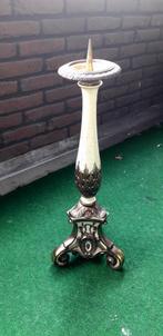 Antique kaarsenstandaard brons., Antiek en Kunst, Antiek | Kandelaars, Ophalen of Verzenden, Koper of Brons