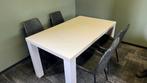 Eetkamertafel - hoogglans wit, Ophalen, Gebruikt, 100 tot 150 cm, .