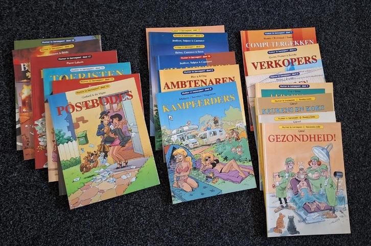 Humor in beroepen; 19 stuks stripboeken, Boeken, Stripboeken, Gelezen, Complete serie of reeks, Ophalen of Verzenden