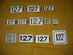 oud emaille huisnummer 127 ook 128 129 130 131 132 133 134 5, Ophalen of Verzenden