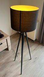 Zwarte tripod vloerlamp met stoffen kap, Ophalen, Gebruikt, Industrieel, modern, 100 tot 150 cm