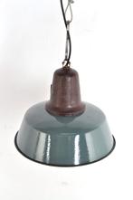 Emaille industriële lamp hanglamp gietijzeren kop
