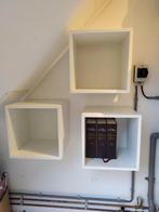 3 Witte wandkastjes, Eket Ikea, 35x35x35cm, met ophangrail, Ophalen, Gebruikt, Minder dan 150 cm, Minder dan 100 cm