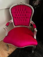 Barokke fauteuil met zilveren afwerking en roze bekleding, Ophalen