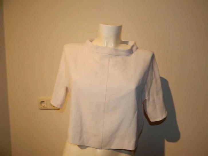 Marccain room wit truitje top kolletje korter model N3, Kleding | Dames, Tops, Gedragen, Maat 38/40 (M), Wit, Korte mouw, Verzenden