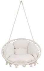 Macramé Hangstoel met Kussens, Huis en Inrichting, Stoelen, Ophalen, Wit, Stof, Nieuw