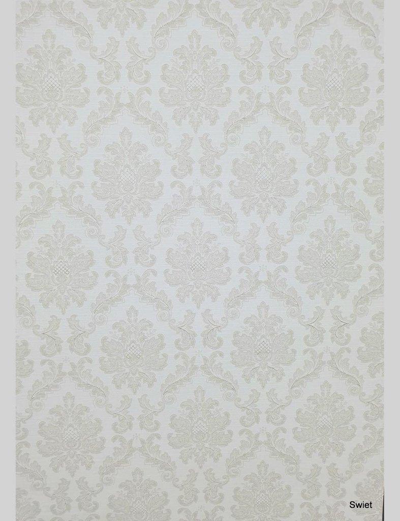 13964 Klassiek ornament behang grijs wit barok swiet, Ophalen of Verzenden, 50 tot 75 m², Grijs