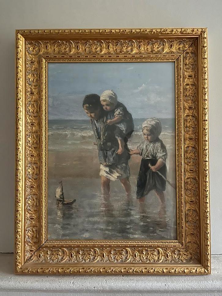 Reproductie Jozef Israëls - Kinderen der Zee 💙, Antiek en Kunst, Kunst | Schilderijen | Klassiek, Ophalen