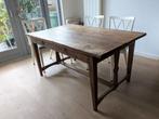 Massief Teak Houten Tafel Antiek brocante look - 150x90cm, Antiek en Kunst, Antiek | Meubels | Tafels, Ophalen