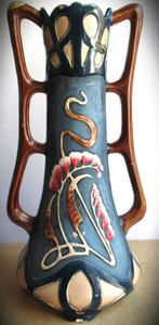Art Nouveau Vaas~Jugendstil Siervaas~Aardewerk~Art-nouveau, Antiek en Kunst, Ophalen of Verzenden