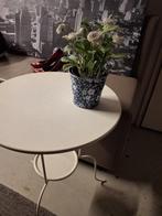 metalen bijzet tafeltje wit, Ophalen, Minder dan 55 cm, Gebruikt, Metaal of Aluminium