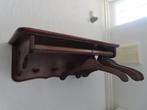 Donker Eiken WANDKAPSTOK met HOEDENPLANK (incl 6 hangertjes), Gebruikt, Minder dan 100 cm, Hout, Ophalen