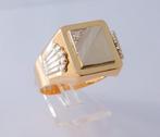 Zware 18 karaat Gouden Herenring met Diamant, Jw, 20 of groter, Heer, Nieuw