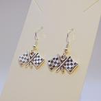 Checkered flag, finish vlag oorbellen, Ophalen of Verzenden, Nieuw, Overige materialen