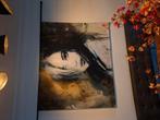 Wandkleed vrouwgezicht 135 x 110., Huis en Inrichting, 125 cm of meer, Ophalen of Verzenden, Zo goed als nieuw, Schilderij