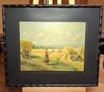 Antieke Prent in Passe partout. Boeren Landleven., Ophalen of Verzenden