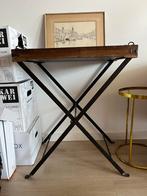 Antiek Butlertray met inklapbaar onderstel, Huis en Inrichting, Ophalen, Gebruikt, Rechthoekig, Hout