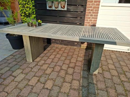 Tuintafel 220 x 100 x 78 - grijs, Tuin en Terras, Tuintafels, Gebruikt, Rechthoekig, Ophalen