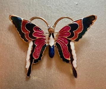 Vintage vlinder speld broche strass costume Jewelry verguld beschikbaar voor biedingen