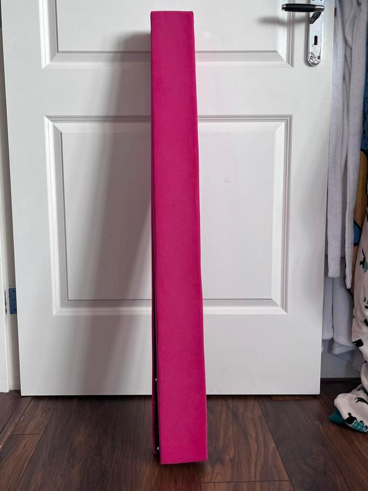 Turnbalk opvouwbaar 2x105 cm roze fluweel, Sport en Fitness, Turnen, Ophalen of Verzenden