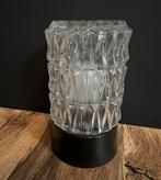 Vintage plafondlamp met schroefglas helder in reliëf., Ophalen of Verzenden, Zo goed als nieuw, Glas