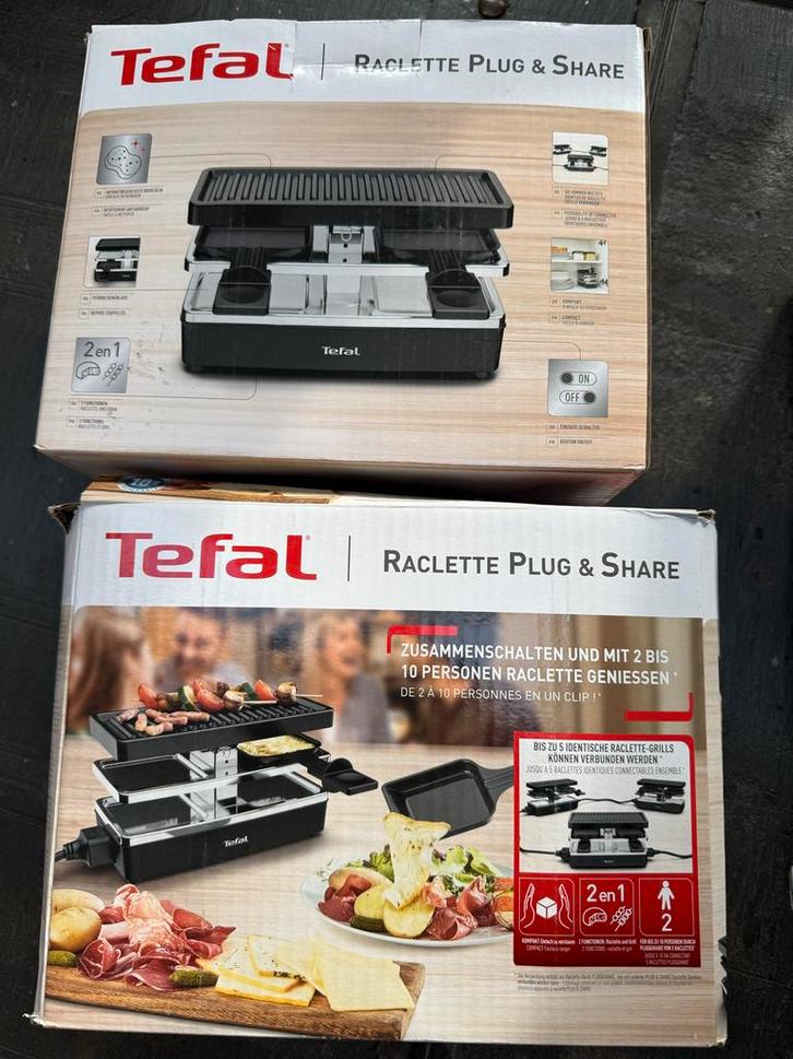 Tefal Raclette Plug & Share (2 sets, 4 pers.), Witgoed en Apparatuur, Gourmetstellen, Nieuw, Ophalen of Verzenden