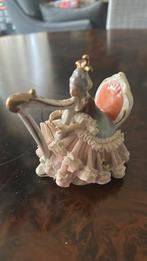 Harp speelster van dresden porselein, Ophalen of Verzenden