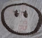 Zilveren Collier met Markasiet & Oorstekers, Ophalen of Verzenden, Zilver